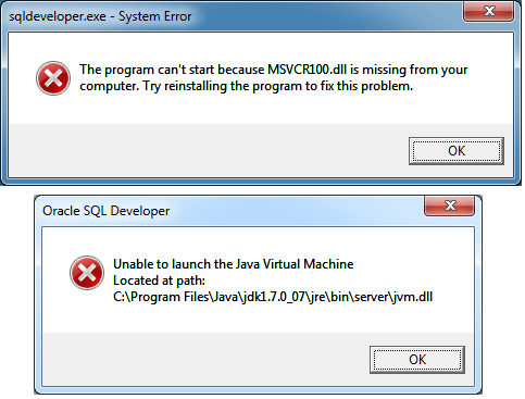 sqldeveloper64-error